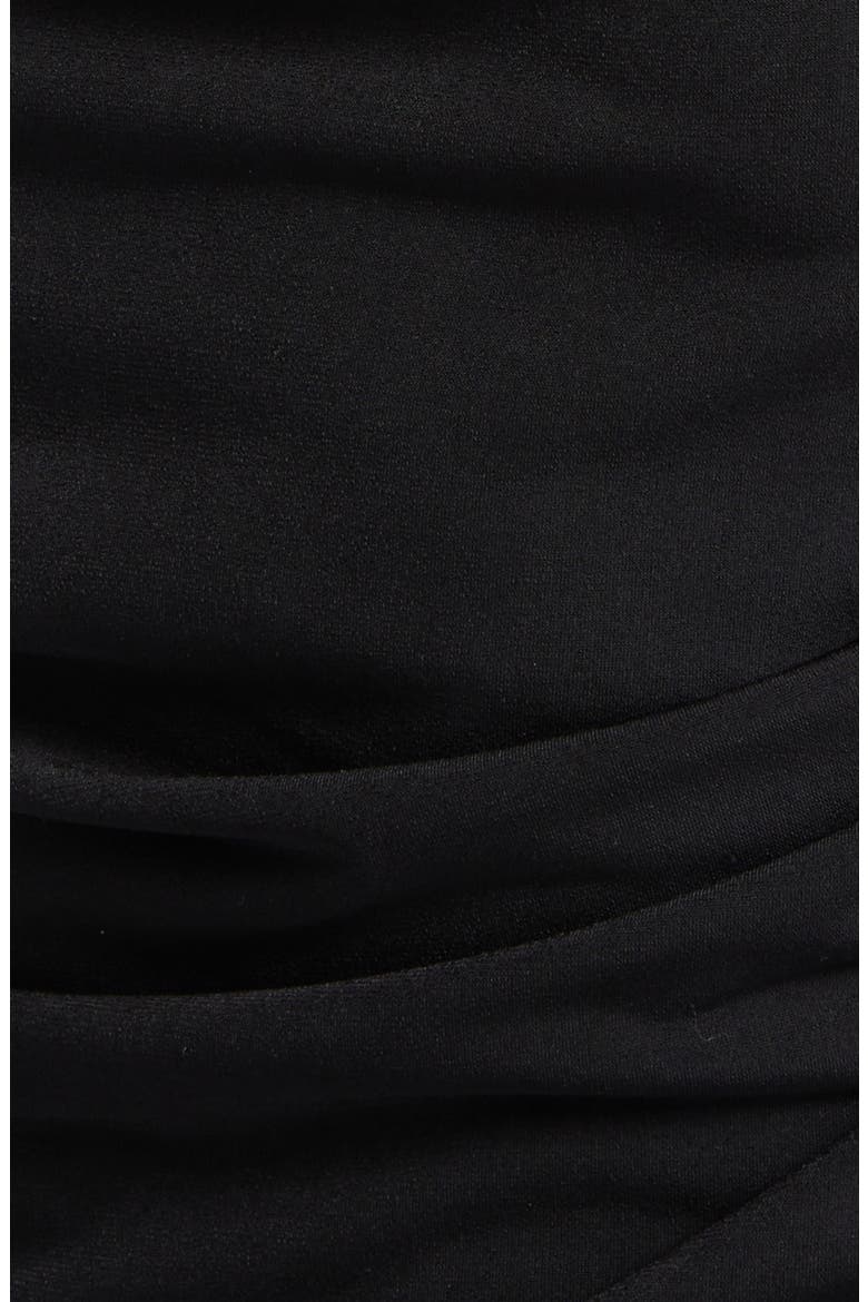 Logo Clasp Ruched Jersey Dress, Alternate, color, BLACK