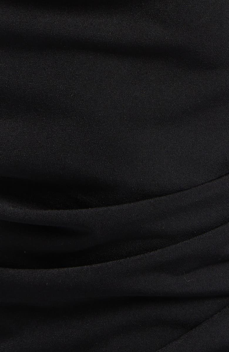 Coperni Logo Clasp Ruched Jersey Dress, Alternate, color, Black