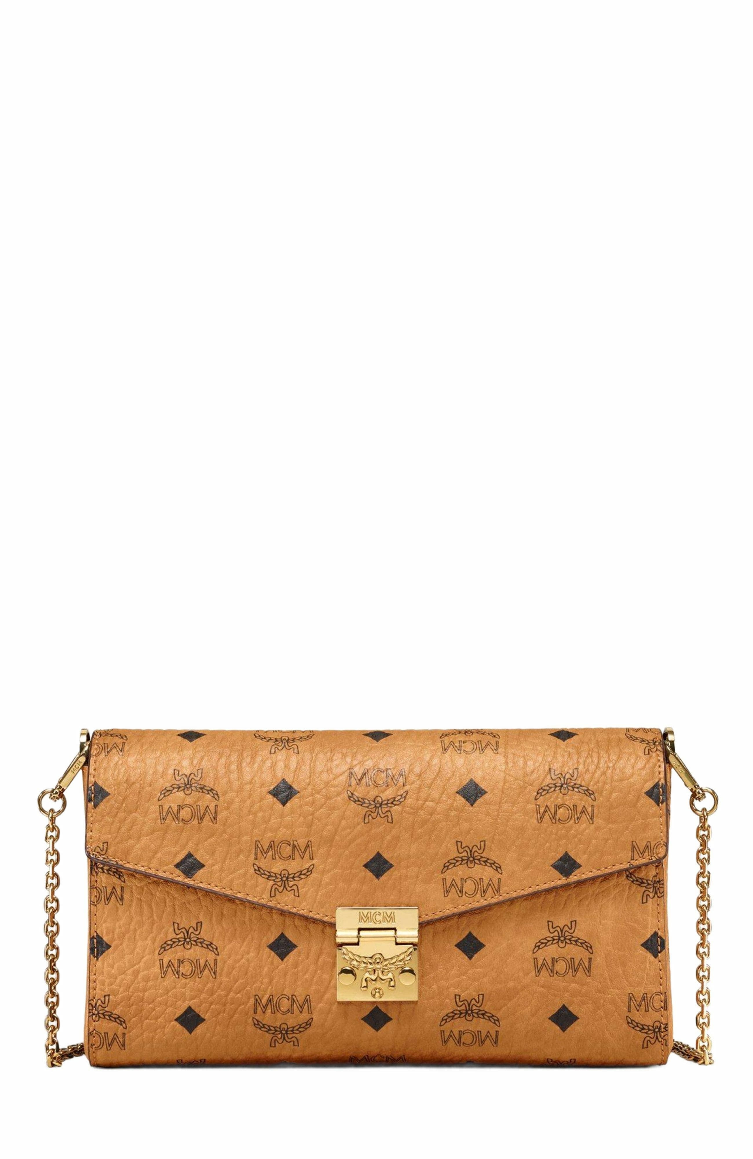 MCM Tracy Crossbody in Visetos, Main, color, Cognac