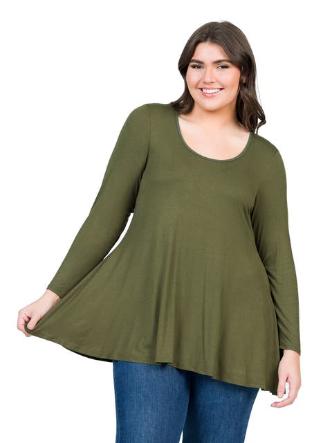 Poised Long Sleeve Swing Tunic Top