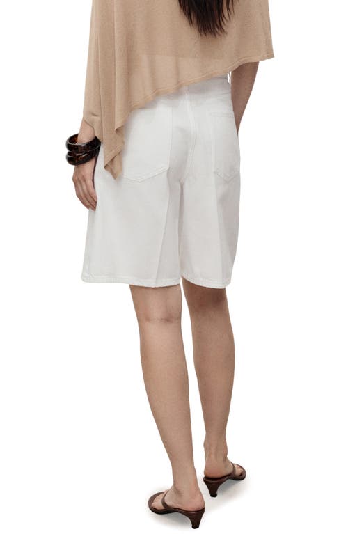 Mango High Waist Denim Bermuda Shorts