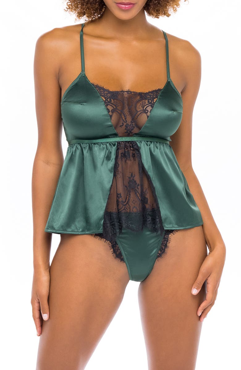 Oh La La Cheri Satin & Lace Camisole & Panties Set, Main, color, 
