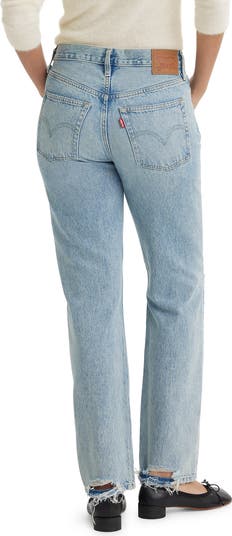 501<sup>®</sup> Ripped High Waist Straight Leg Jeans