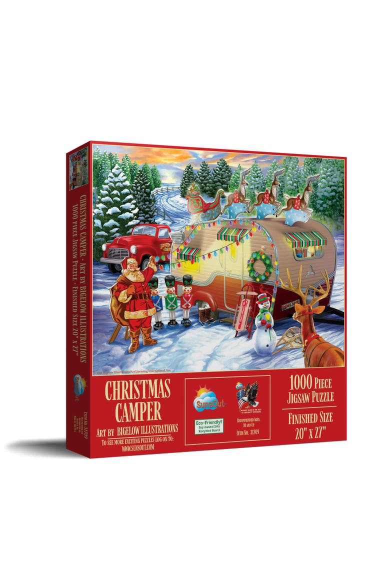 Christmas Campers 1000 piece Jigsaw Puzzle for Adults, Main, color, Multicolor