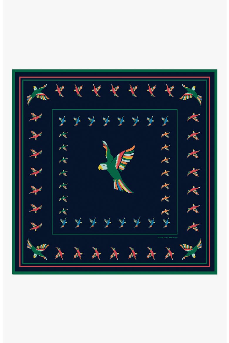Sky Parade Double Sided Silk Scarf, Main, color, blue