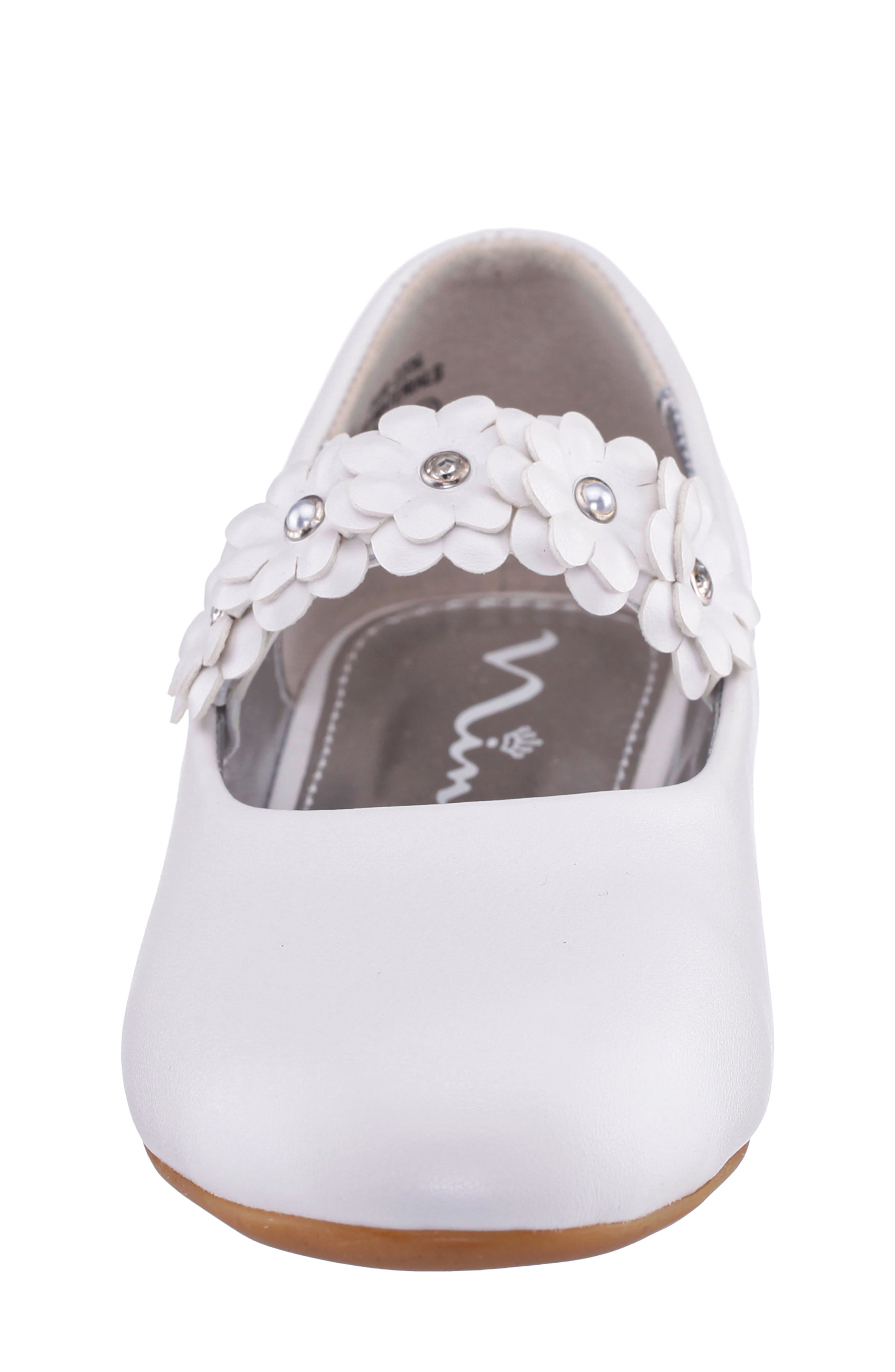 Kids' Rozy Flat, Alternate, color, WHITE SMOOTH