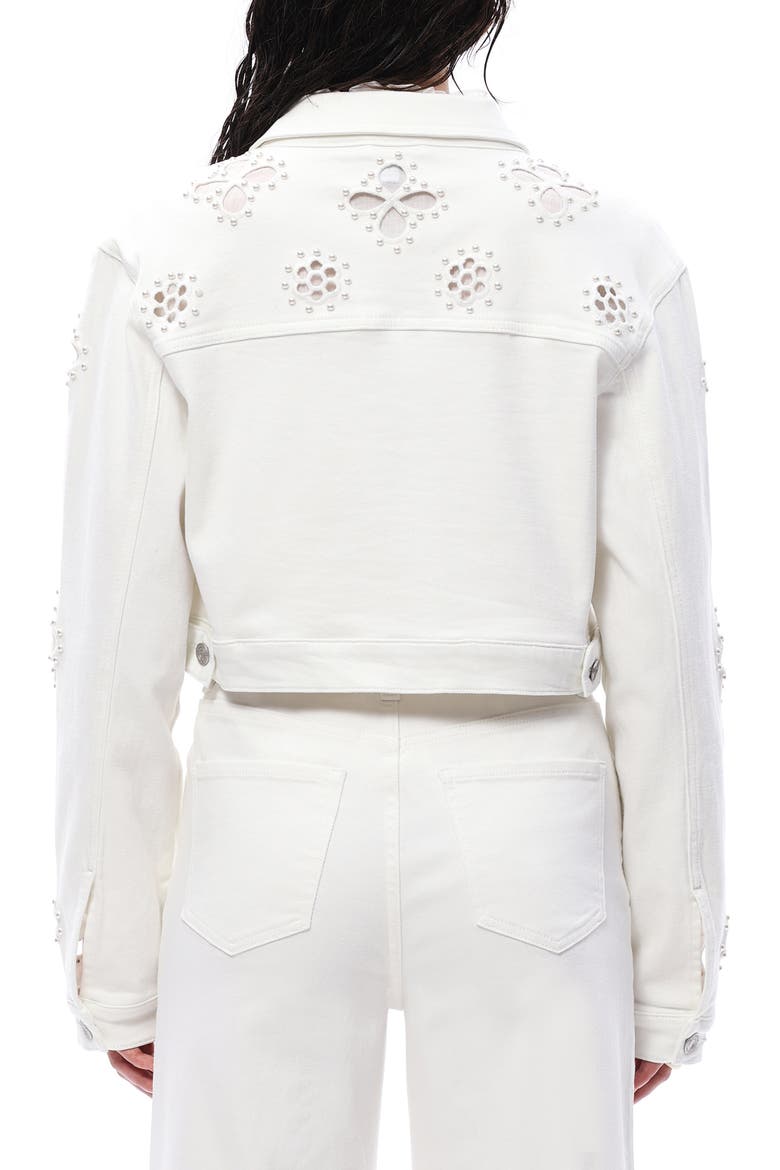 Crop Denim Trucker Jacket, Alternate, color, WHITE