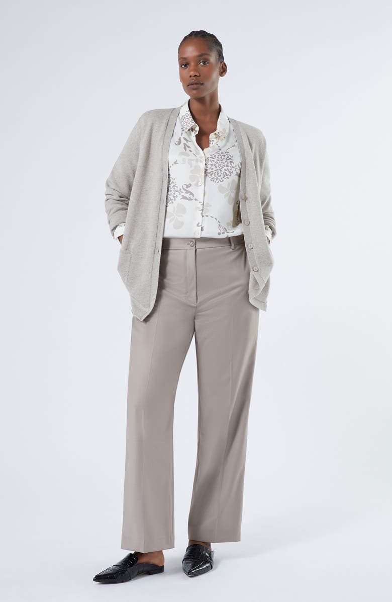 Marina Rinaldi Mixed Floral Button-Up Shirt, Alternate, color, Ivory