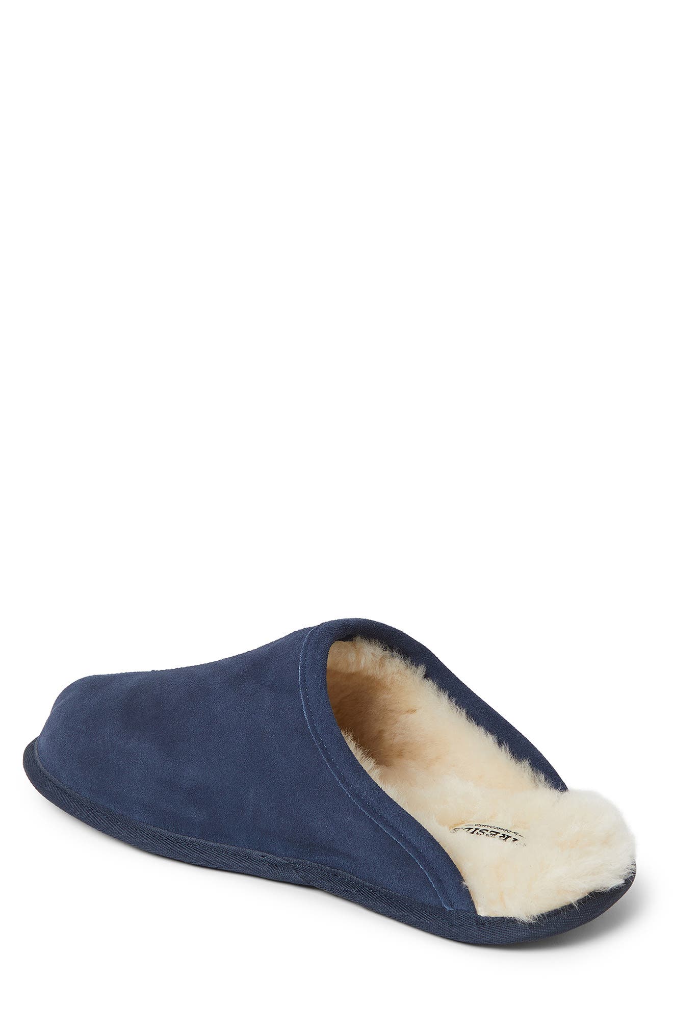 Warwick Genuine Shearling Scuff Slipper, Alternate, color, NAVY