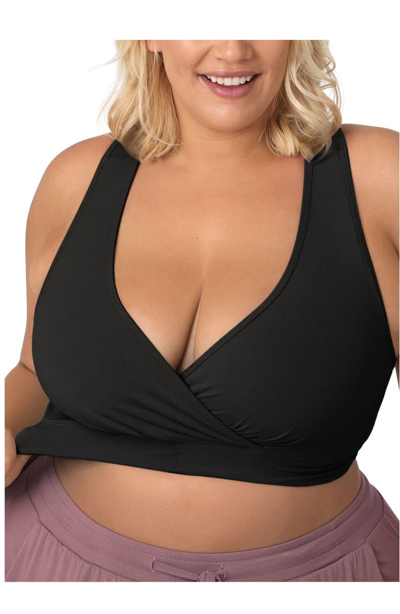 Kindred Bravely Busty French Terry Racerback Nursing & Sleep Bra - Fits Sizes 30E-46H, Main, color, Black