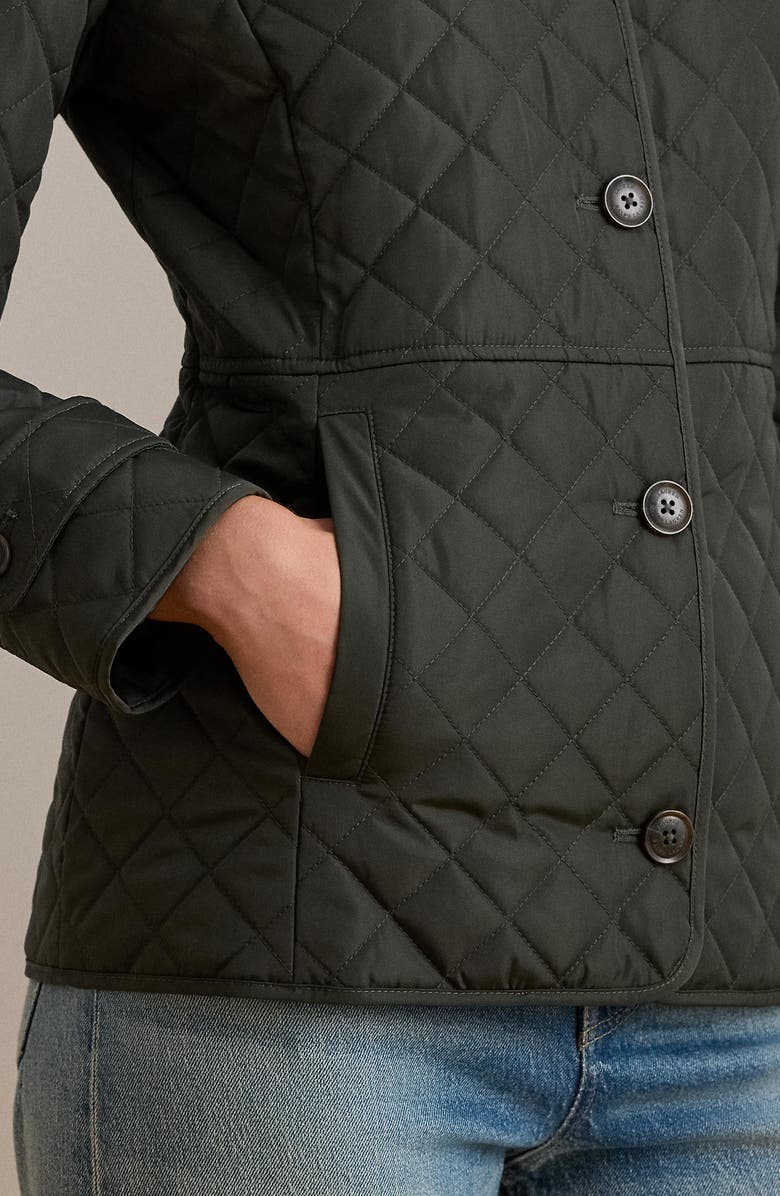 Lauren Ralph Lauren Crested Quilted Jacket, Alternate, color, Litchfield Loden