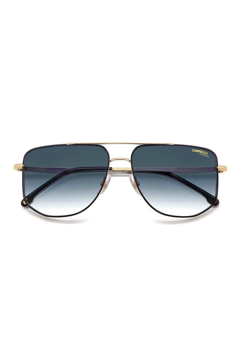 59mm Gradient Navigator Sunglasses, Alternate, color, GOLD BLACK/ DARK BLUE SF