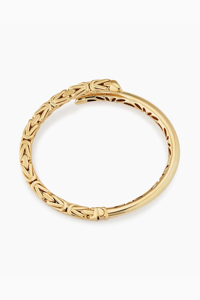 14K Yellow Gold Byzantine Bypass Bangle, Alternate, color, Yellow Gold