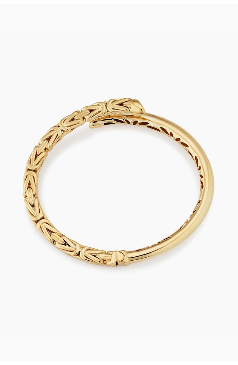 Oradina 14K Yellow Gold Byzantine Bypass Bangle, Alternate, color, Yellow Gold