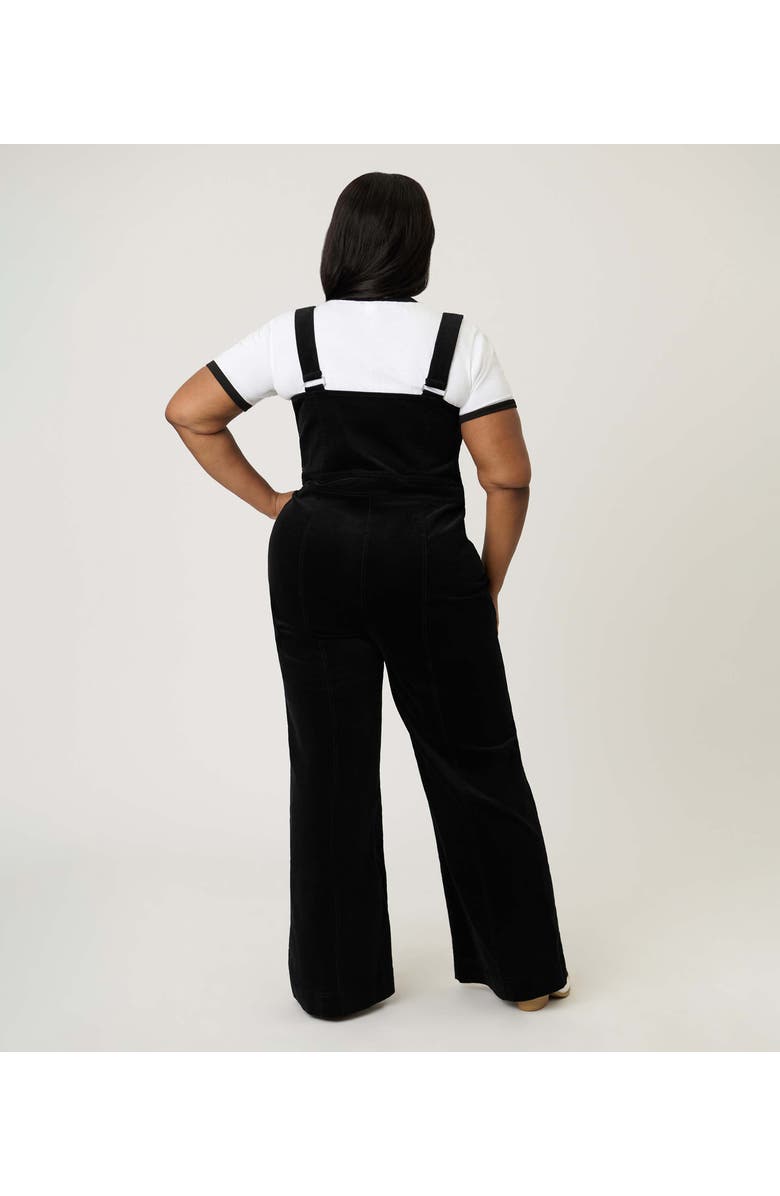 Smak Parlour Plus Size Wide Leg Dungarees, Alternate, color, Black