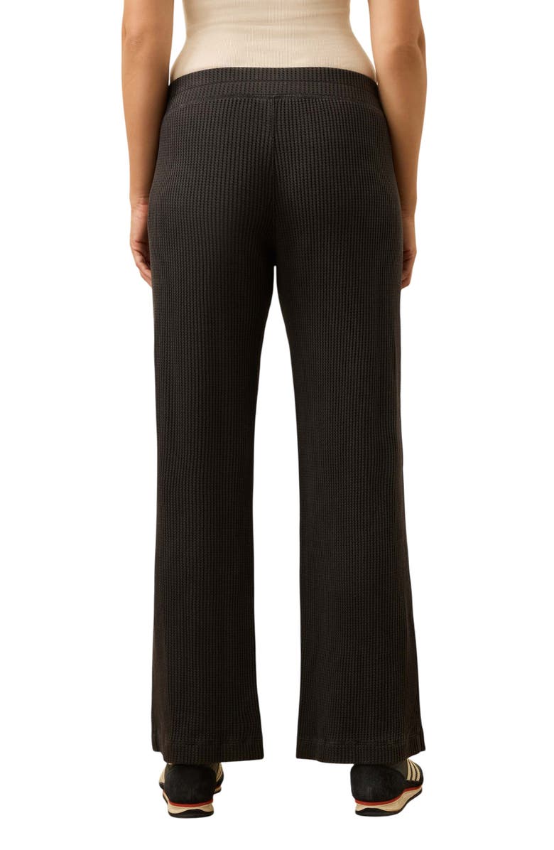 Faherty Après Organic Cotton Waffle Pants, Alternate, color, Washed Black