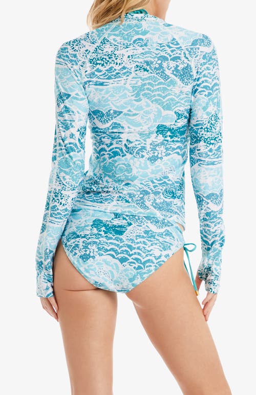 Helen Jon Beach Break Rash Guard Upf 50+ In Blue