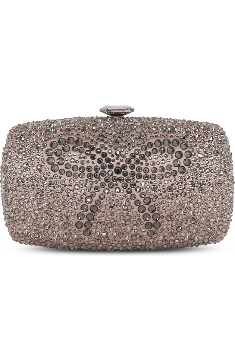 BADGLEY MISCHKA Sheena Crystal Box Clutch, Main, color, Smoke Diamond