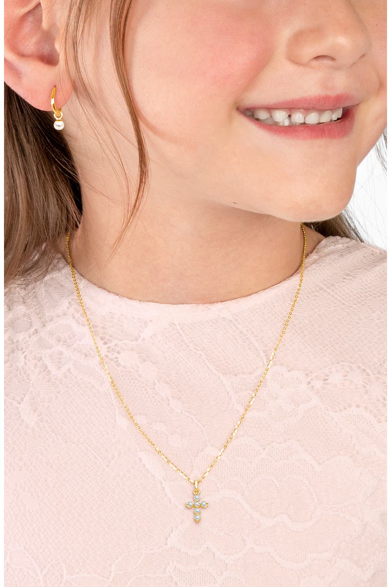 14K Glory and Grace Cross 12-14" Necklace, Alternate, color, 14K Yellow Gold