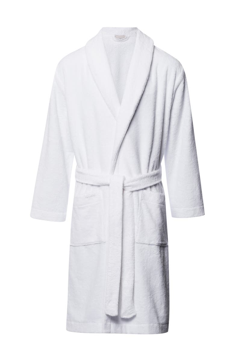 Hanro Robe Selection Plush Cotton Terry Velour Robe, Main, color, White