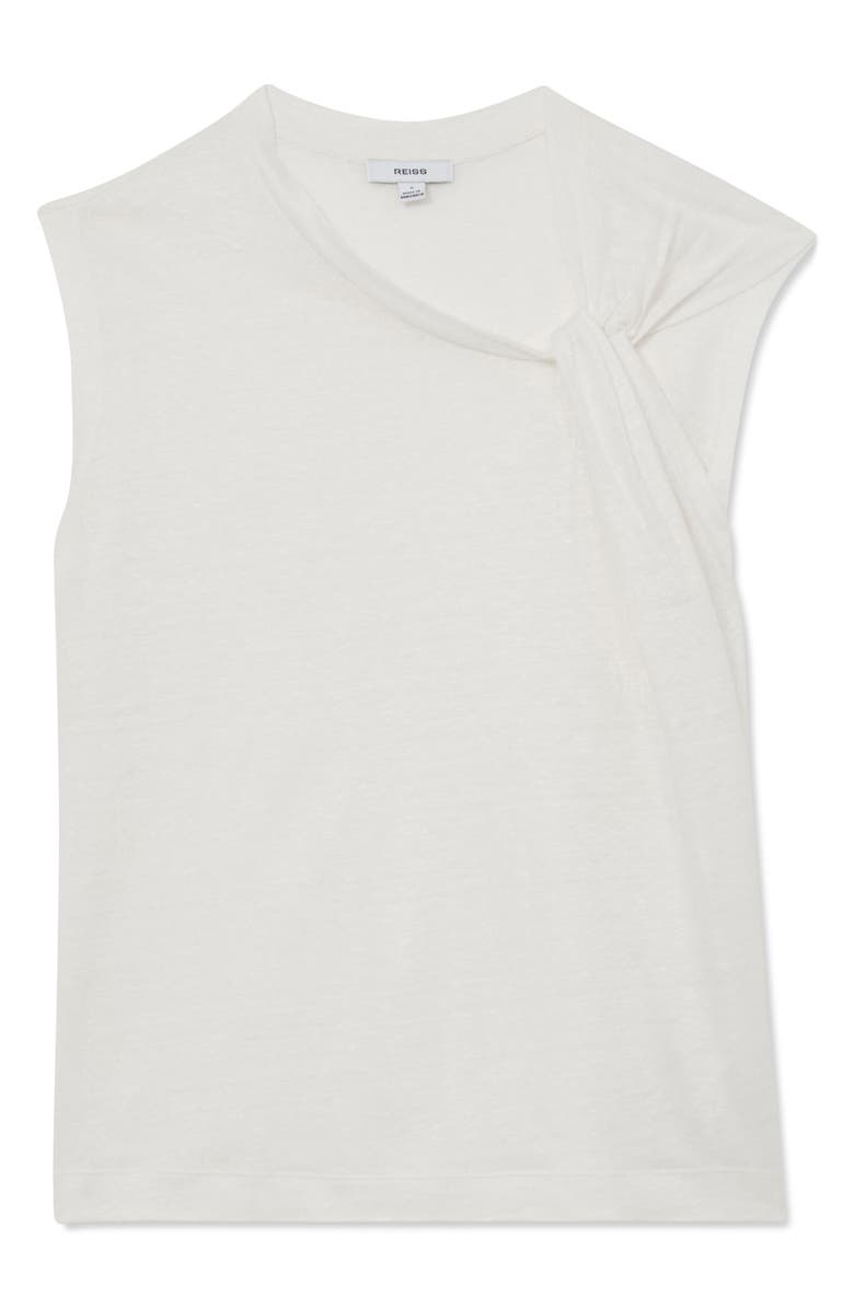 Reiss Taylor Twist Detail Linen Top, Alternate, color, White