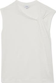Reiss Taylor Twist Detail Linen Top