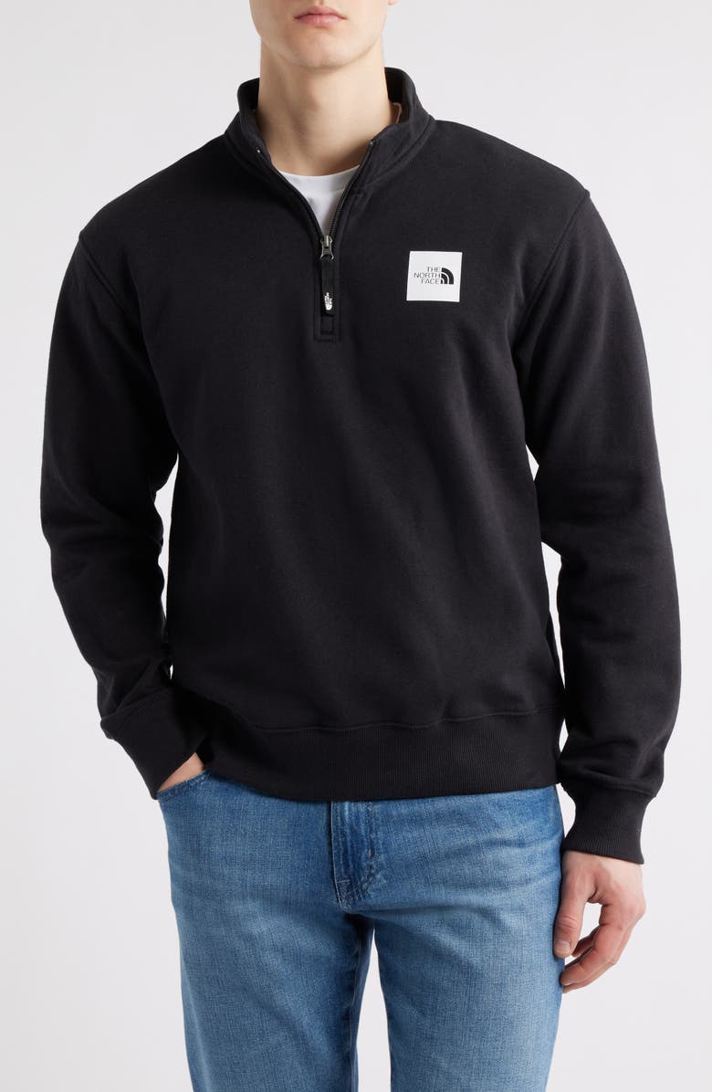The North Face Box Half Dome Logo Quarter Zip Graphic Pullover, Main, color,