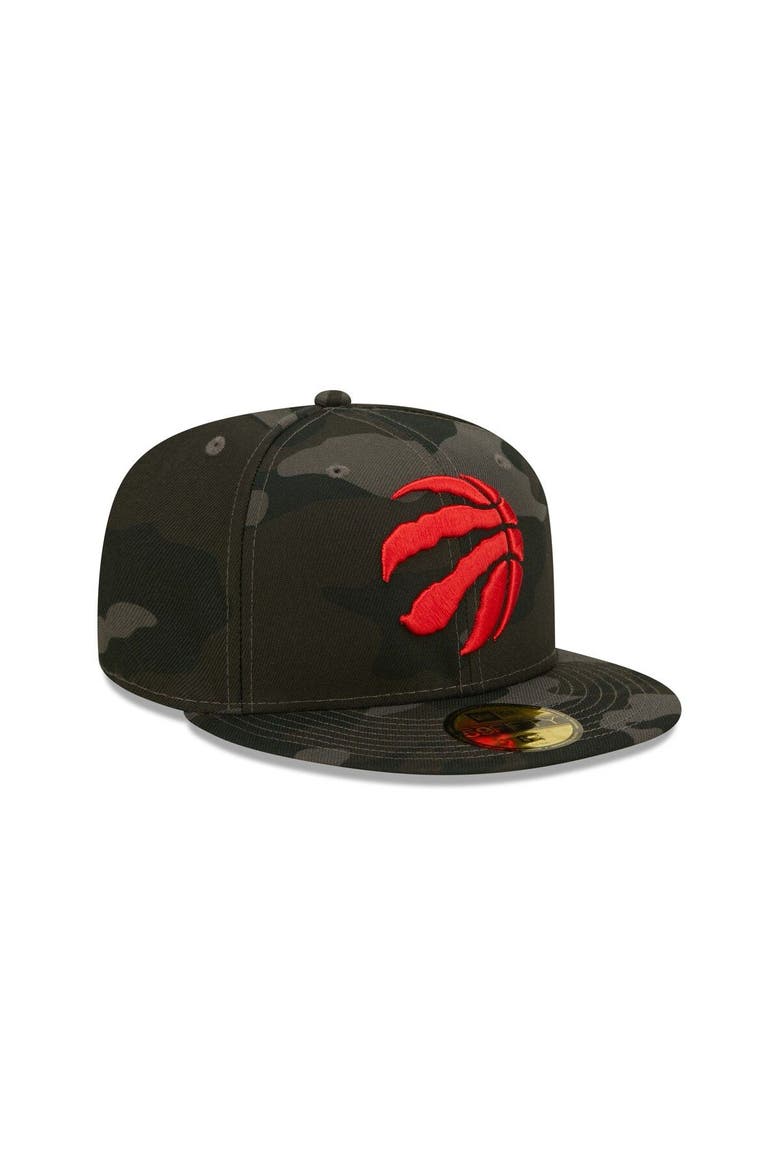 Men's New Era Black Toronto Raptors Camo 59FIFTY Fitted Hat, Alternate, color, Black