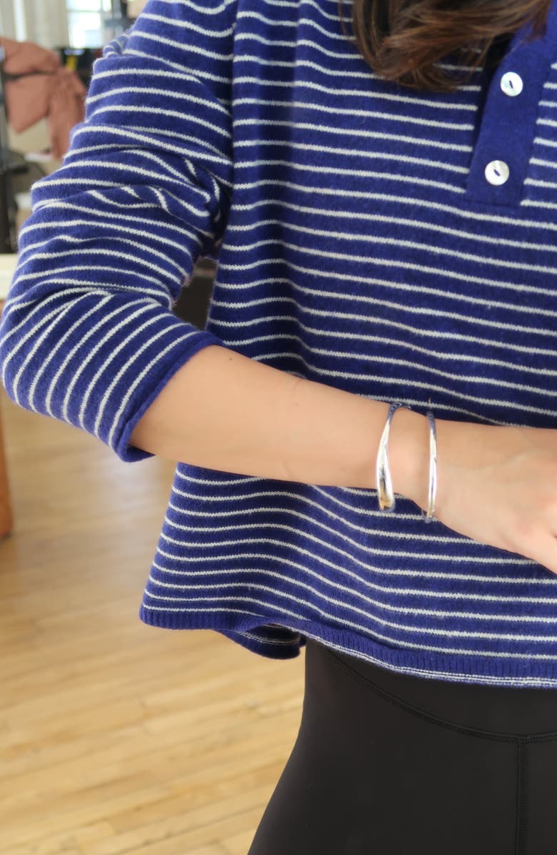 Joiana Jewelry Curved Cuff Bracelet, Alternate, color, White Silver