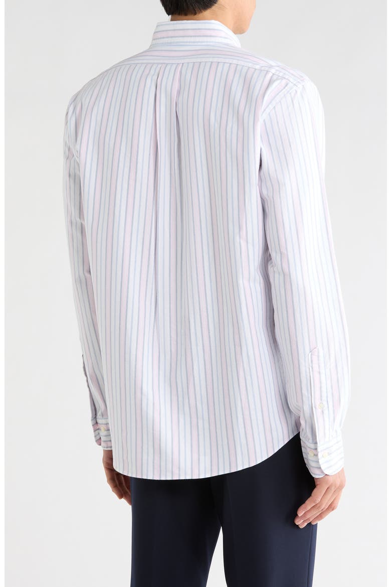 Sport Fit Stripe Button-Down Shirt, Alternate, color, PINK STRIPE