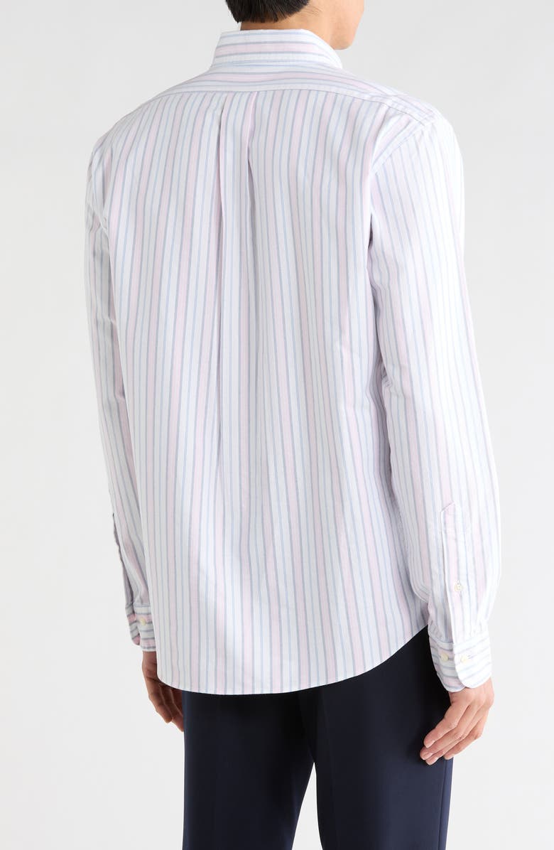 Brooks Brothers Sport Fit Stripe Button-Down Shirt, Alternate, color, Pink Stripe