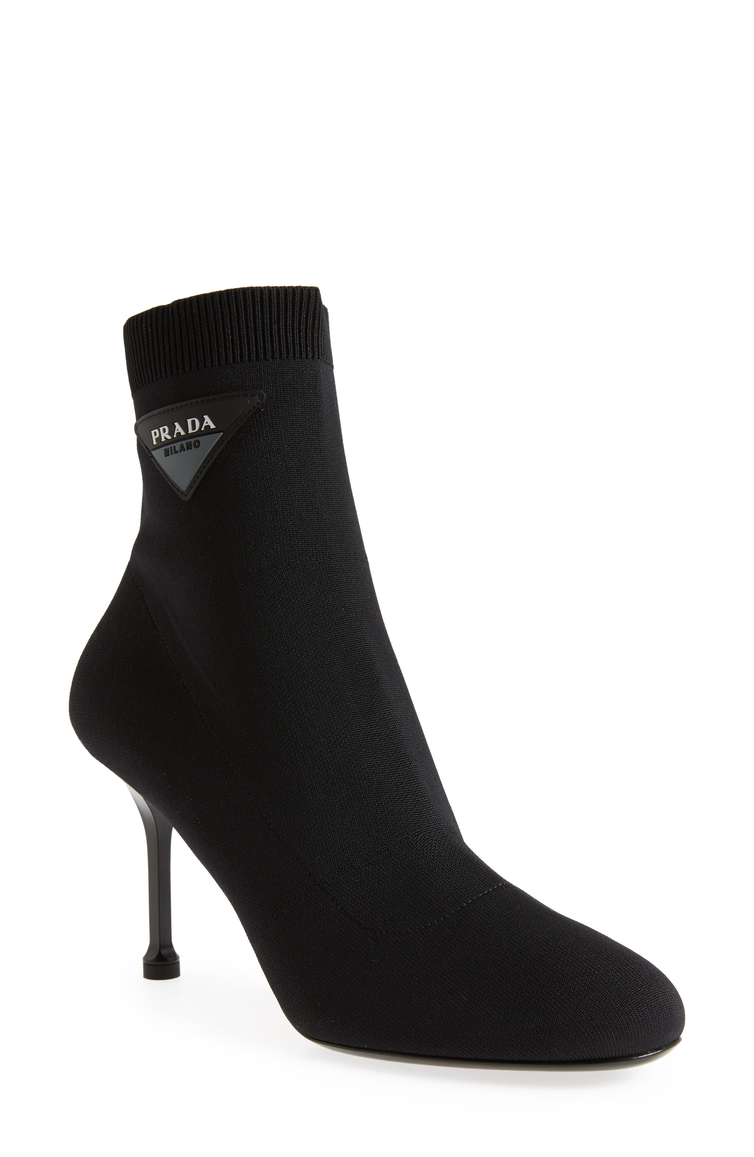Prada Logo Sock Bootie, Main, color, 