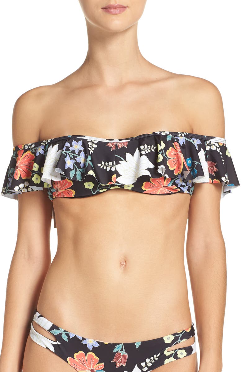 BYRDS OF PARADISE Sanya Off the Shoulder Bikini Top, Main, color,