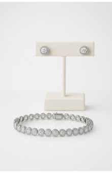 Moissanite Tennis Bracelet & Stud Earring Set