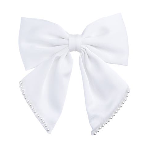 Pearl-trimmed Satin Hair Clip