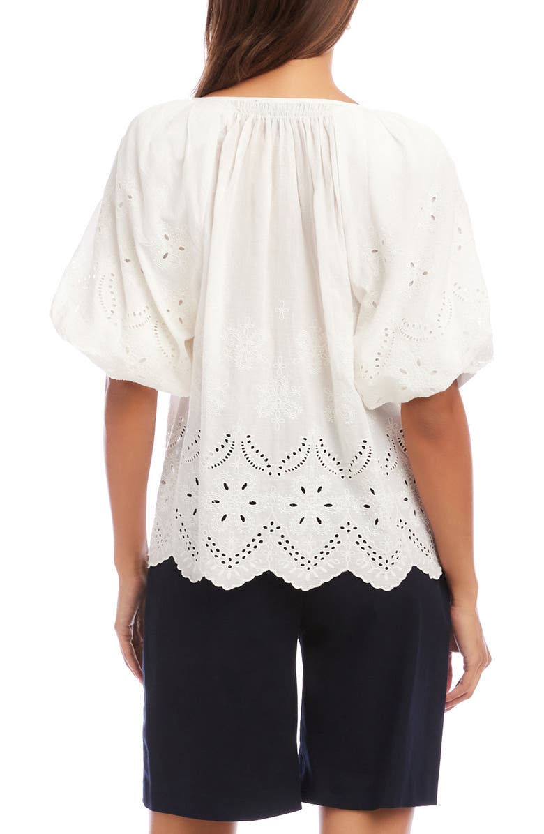 Karen Kane Eyelet Embroidered Cotton Button-Up Top, Alternate, color,