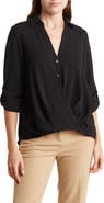 CHENAULT Surplice Long Sleeve Wrap Top