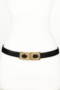 Raina Belts Large Stones Buckle Leather Belt