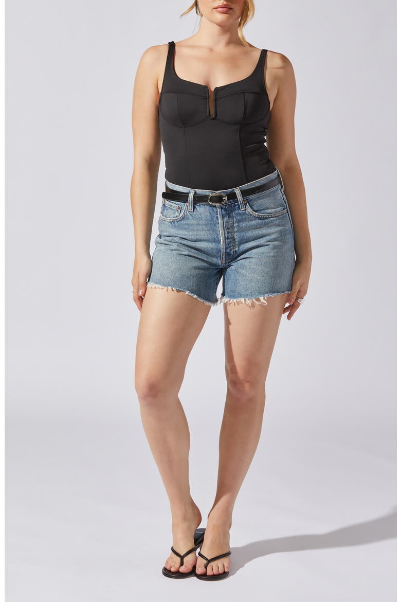 U-Bar Bodysuit, Alternate, color, BLACK
