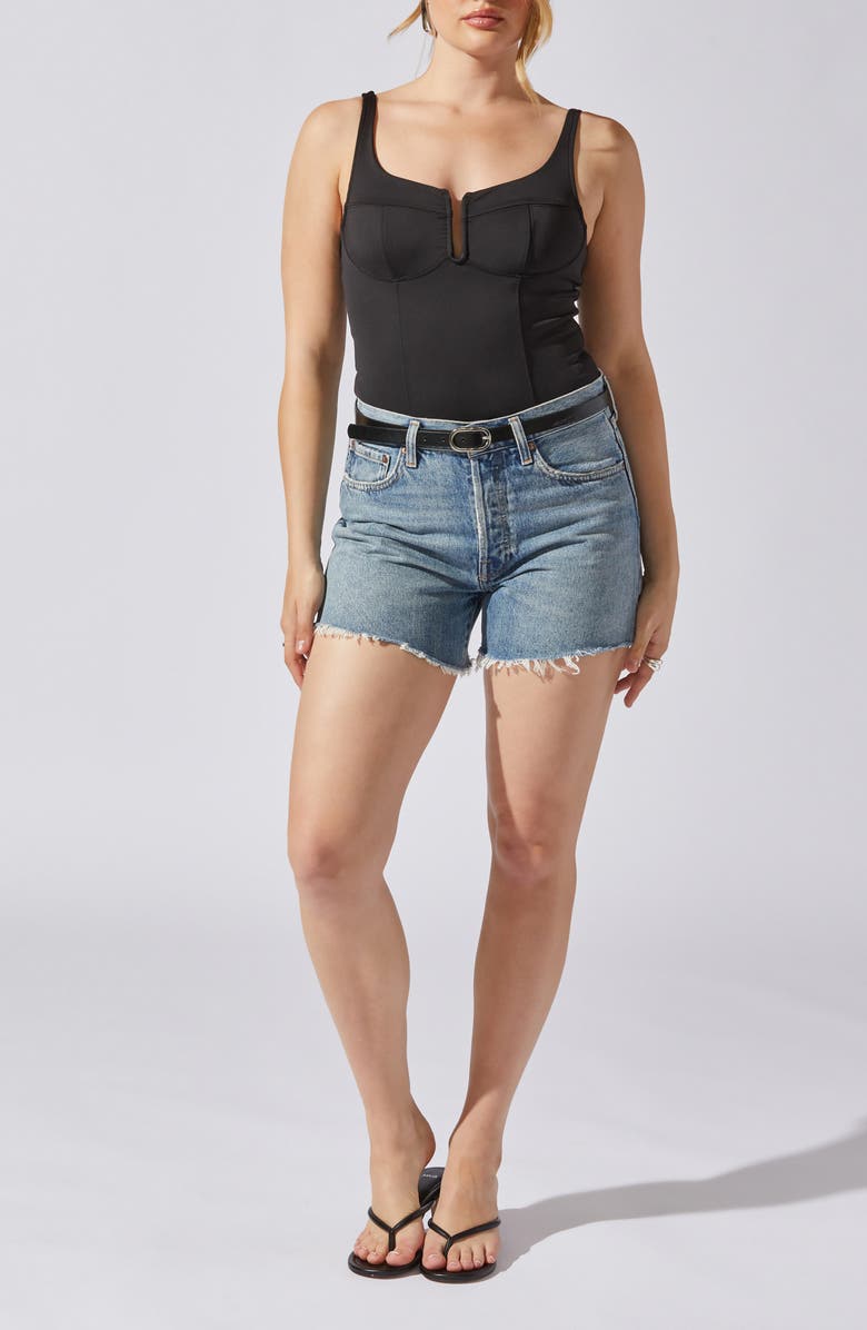 ASTR the Label U-Bar Bodysuit, Alternate, color, Black