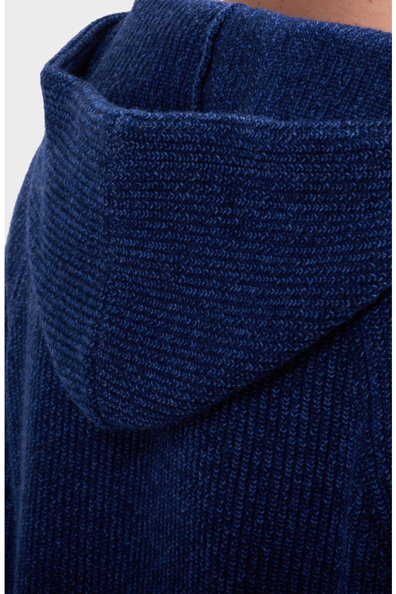 Wool & Cotton Full Zip Hoodie, Alternate, color, NAVY