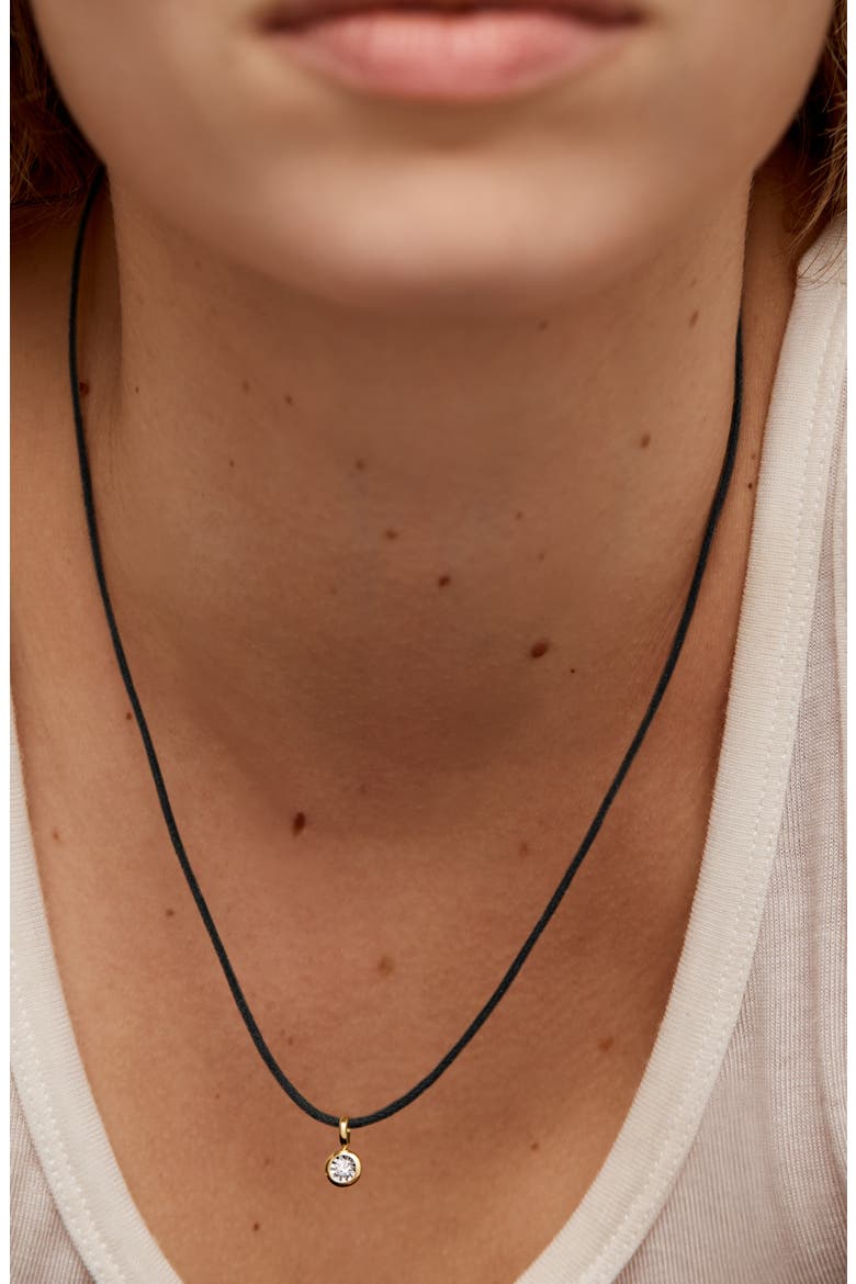 Diamond Pendant Cord Necklace, Alternate, color, 18CT GOLD VERMEIL / LAB DIA