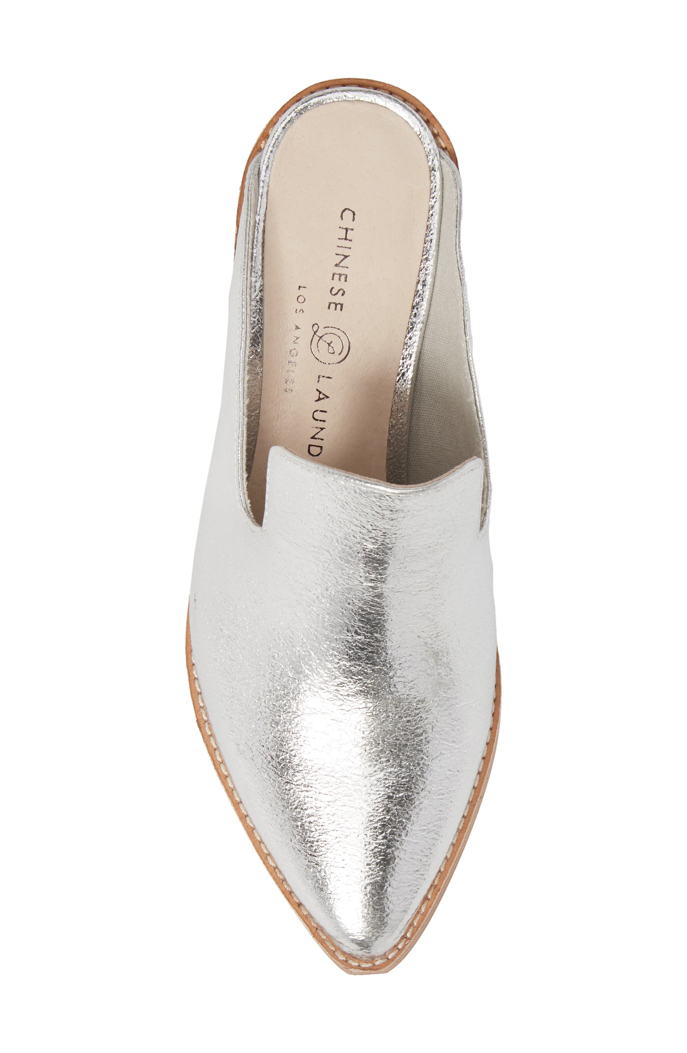 Marnie Loafer Mule, Alternate, color, SILVER LEATHER