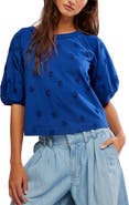 Free People Jessie Eyelet Puff Sleeve Top