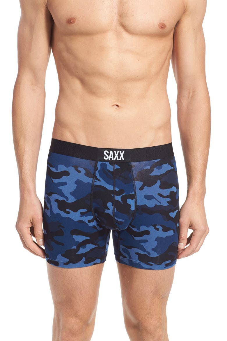 Vibe Stretch Boxer Briefs, Main, color, BLUE CAMO
