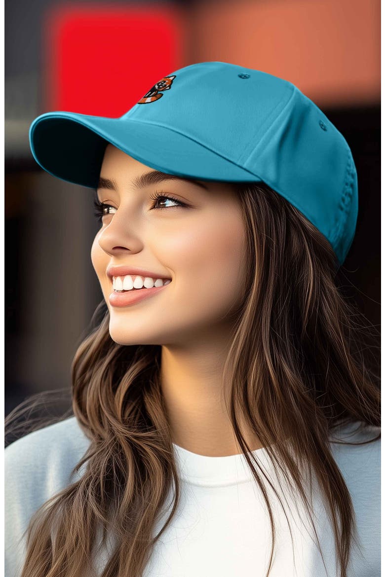Red Panda Embroidered Dad Hat, Alternate, color, Teal