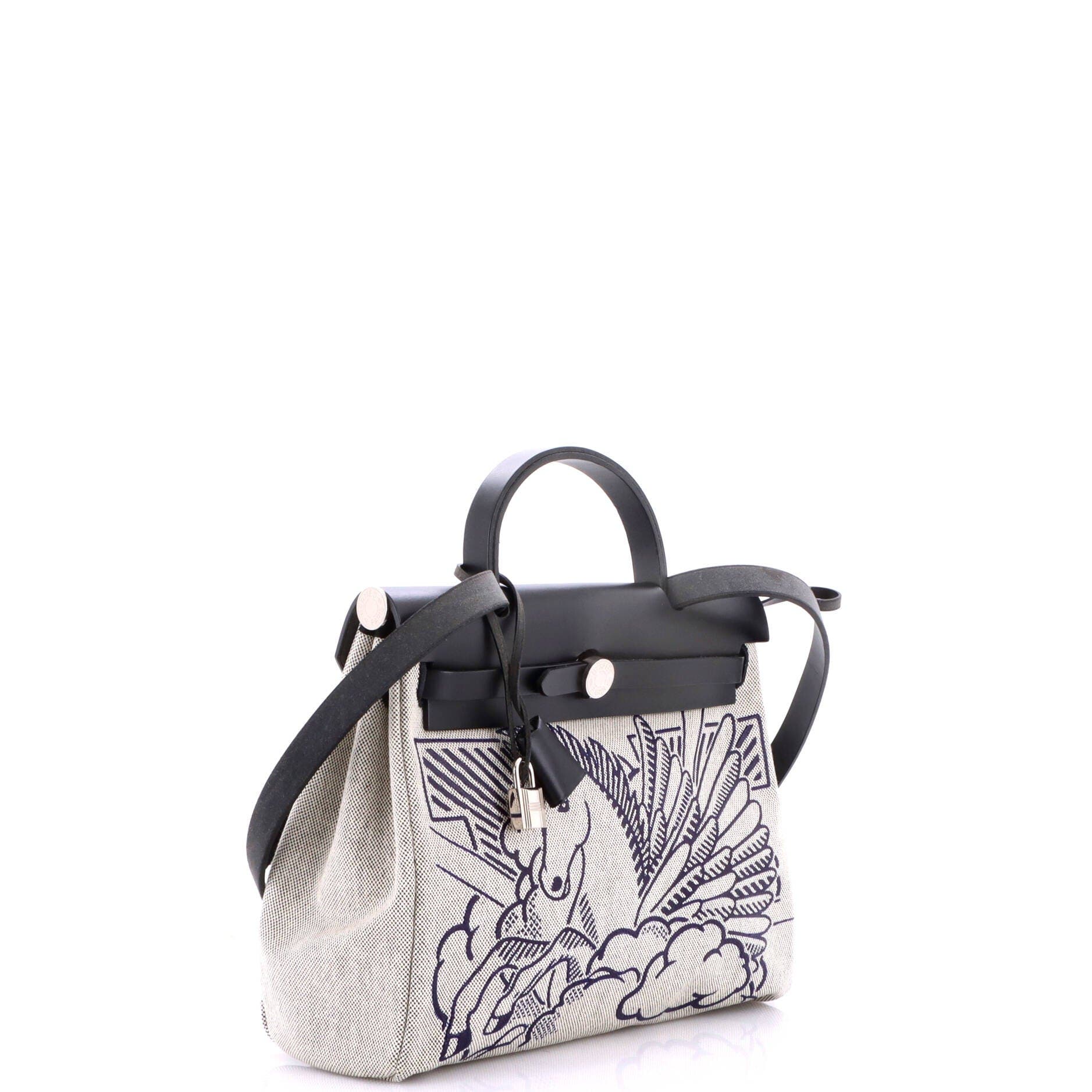 Herbag Zip Pegase Pop Toile and Leather 31, Alternate, color, Blue