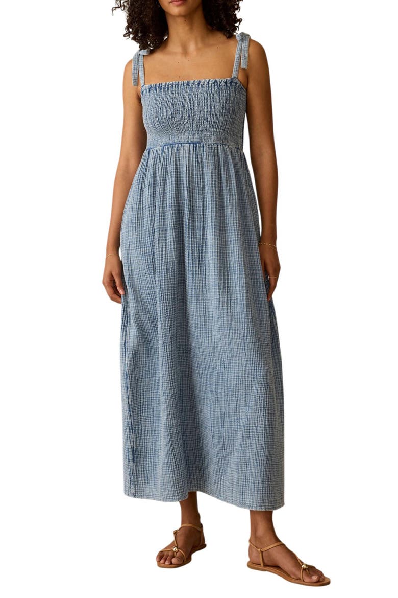 organic cotton sun dress Organic Cotton Poplin Strappy Maxi Dress