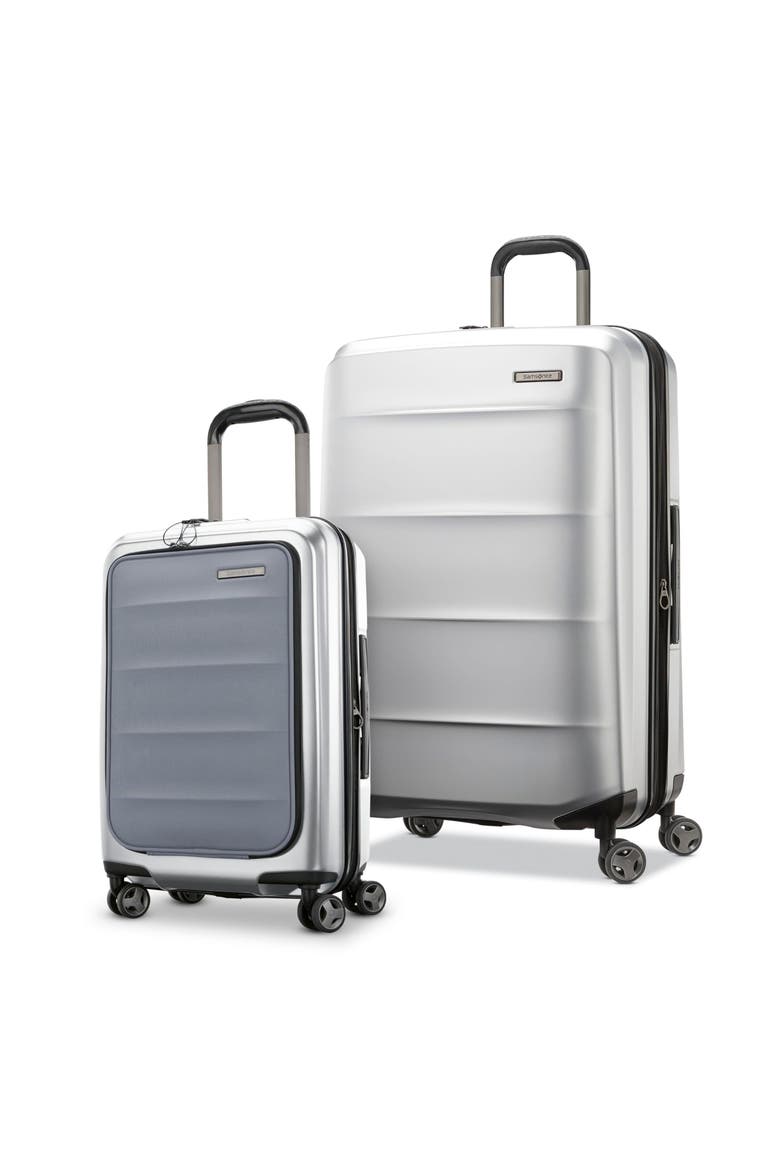 Octiv Hardside (Pro Front Pocket 20"/28") 2 Piece Spinner Luggage Set, Main, color, Aluminum Silver