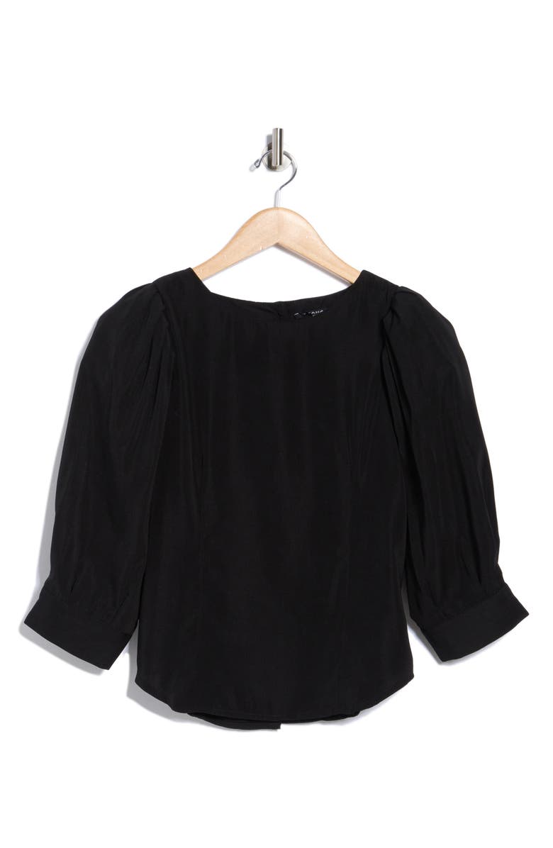 T Tahari Three Quarter Sleeve Top, Alternate, color, Black